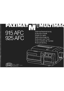 Braun Paximat 915 manual. Camera Instructions.